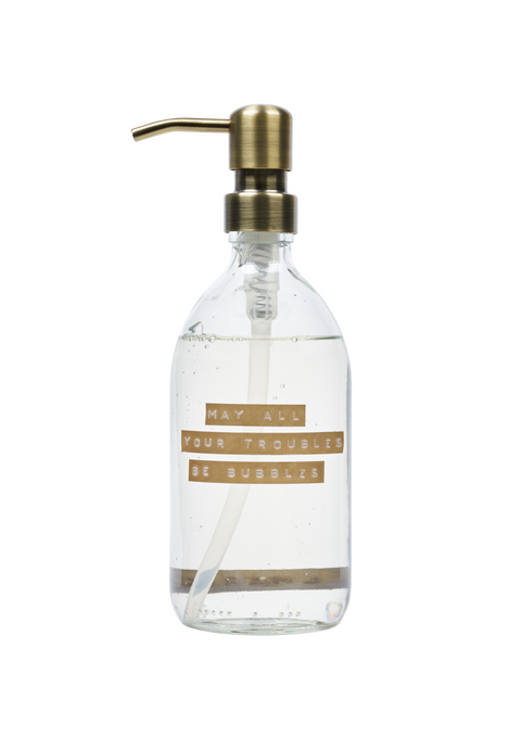 Wellmark Handzeep 500ml Helder glas - Brons | May all your troubles be bubbles