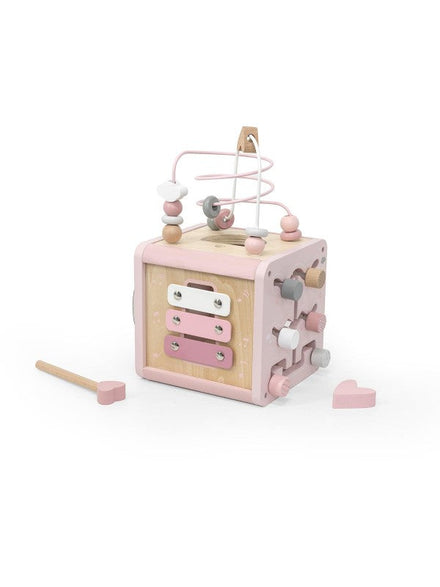 Label Label Houten Activiteitenkubus | Pink
