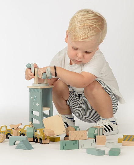 Label Label Houten Bouwwerf | Blauw