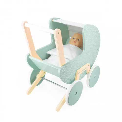* Janod Houten Poppenwagen