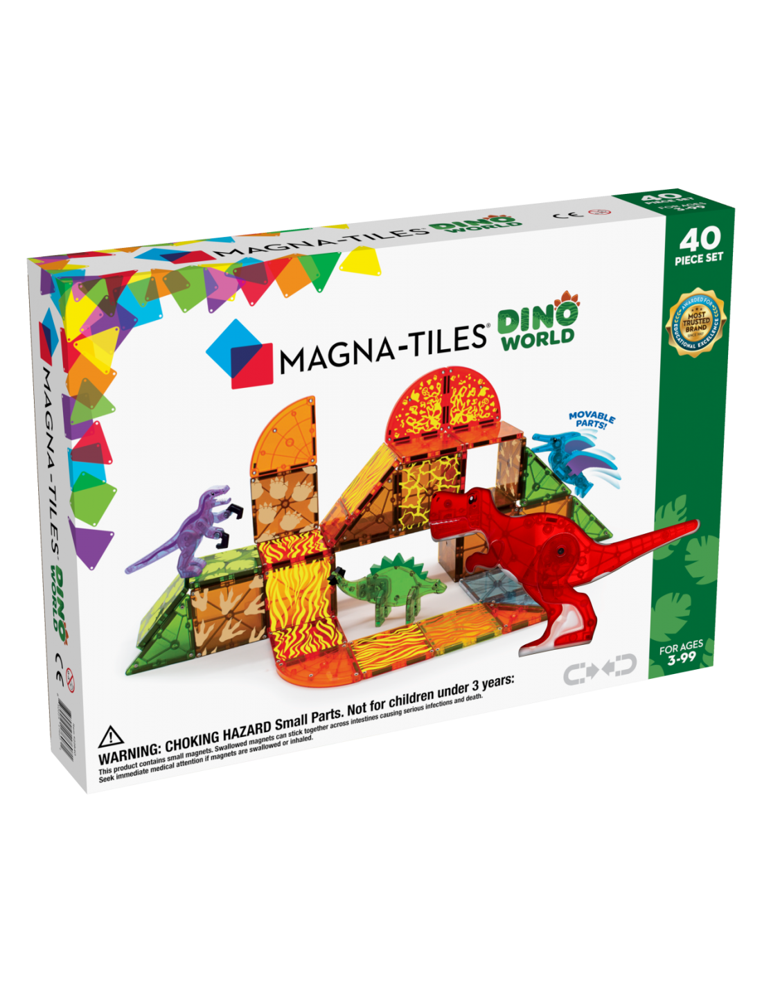 Magna-Tiles Dino World | 40-Piece Set
