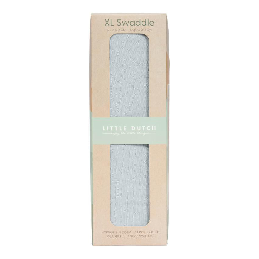 Little Dutch Swaddle Hydrofiele Doeken 120x120cm | Pure Soft Blue