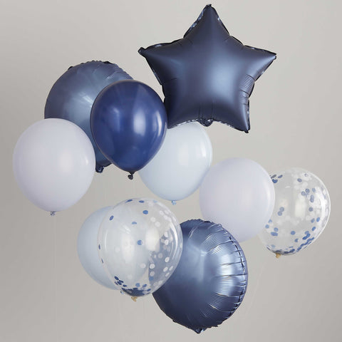 Balloon Bundle 10 ballonnen - Navy Blue Confetti Mix