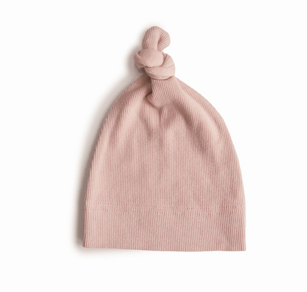 Mushie Baby Beanie Ribbed | Blush