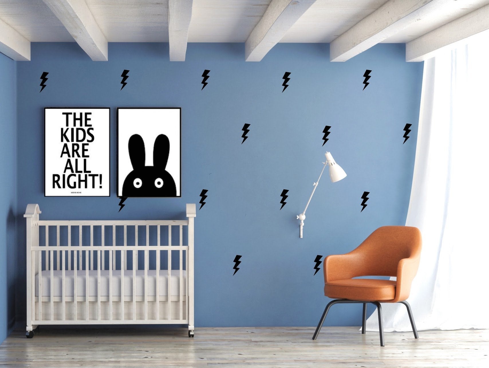 Pöm Le Bonhomme set 40 muurstickers Lightning - DE GELE FLAMINGO - Kids concept store 