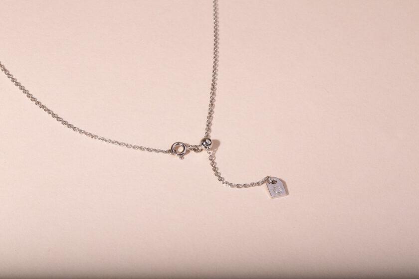 Galore Gepersonaliseerde Ketting Circle & Diamond | Silver Petite