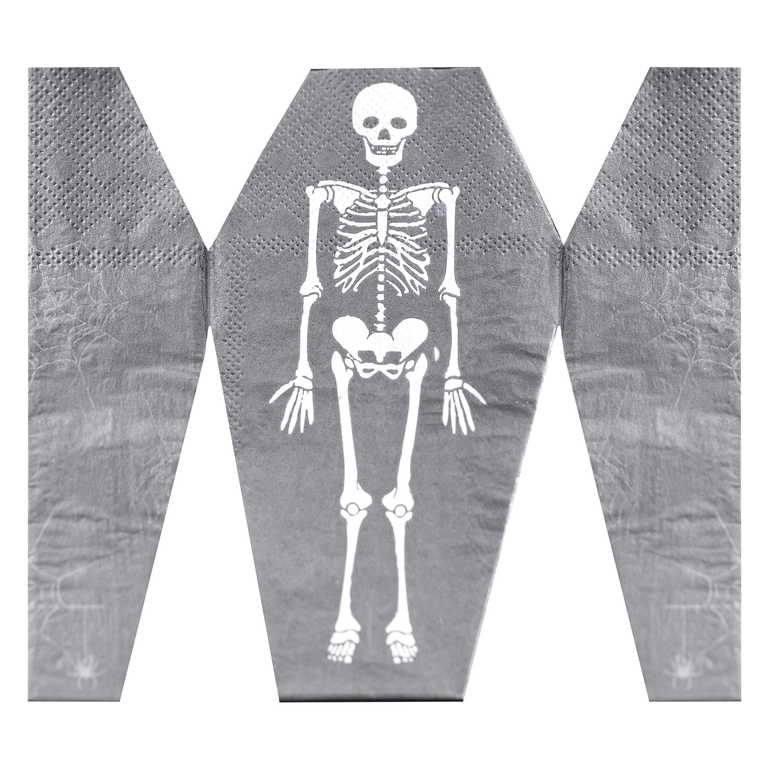 Ginger Ray Set 16 papieren servetten | Skeleton Halloween