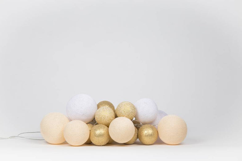 Cotton Ball Lights Lichtslinger 20 stuks - Premium Touch Of Gold