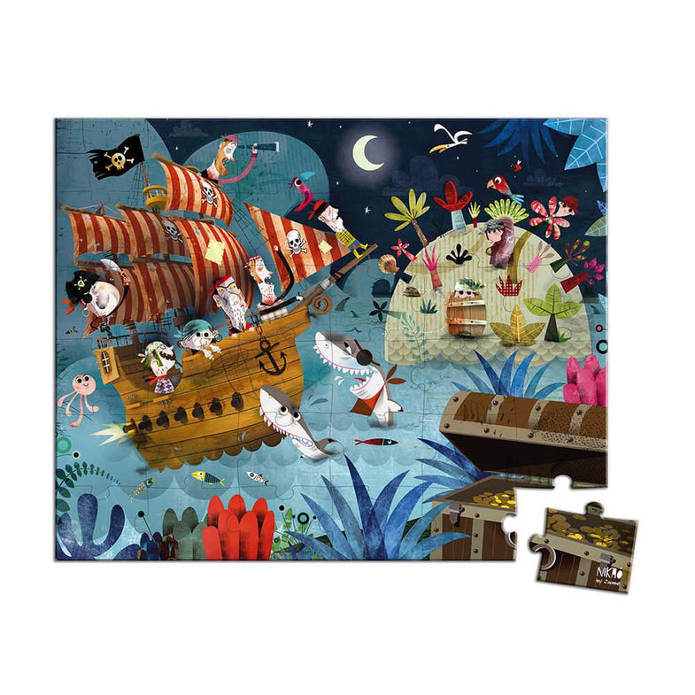 Janod koffertje met puzzel 36 stukken | Treasure Hunt *