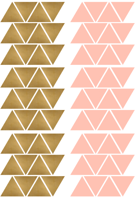 Pöm Le Bonhomme set 72 muurstickers Driehoek goud/rosé - DE GELE FLAMINGO - Kids concept store 
