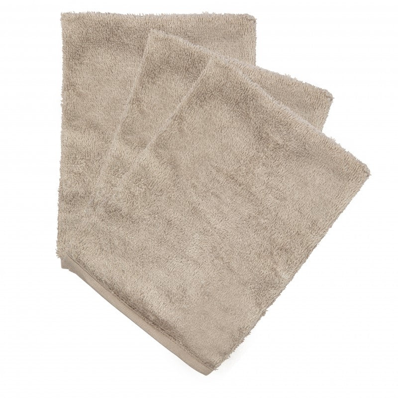 Timboo Set 3 Bamboo Washandjes | Feather Grey