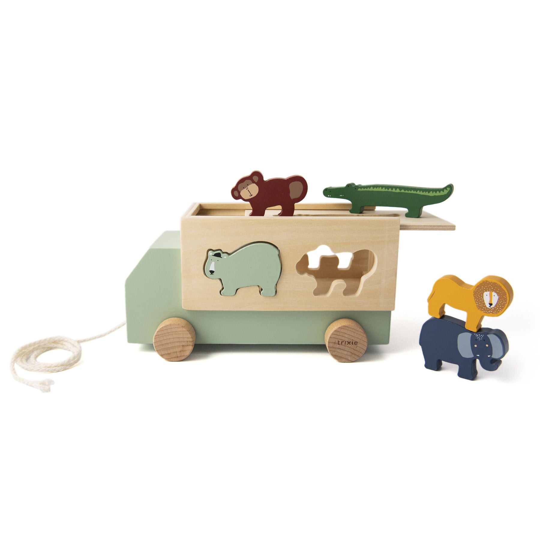 Trixie Houten Vrachtwagen Sorteren met Vormpjes Dieren