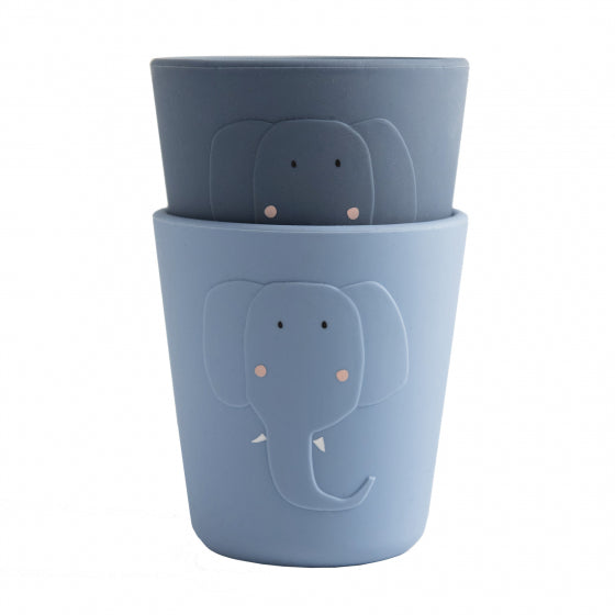 Trixie Siliconen Drinkbekers 2st Mrs Elephant
