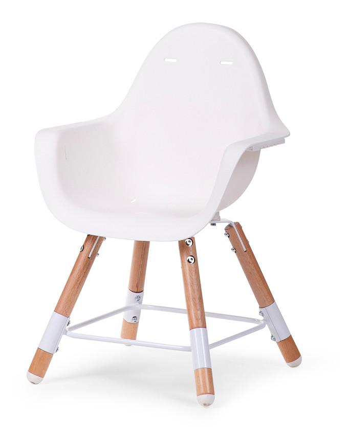 Childwood EVOLU2 meegroeistoel Naturel/wit 2 in 1 + beugel - DE GELE FLAMINGO - Kids concept store 